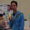 Abed eating banana